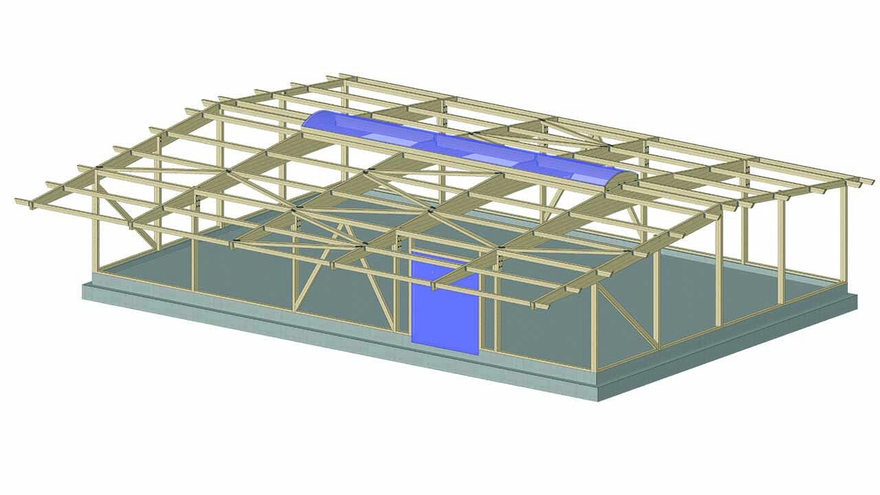 3-D-Modell des Schaffitzel Hallenbausatzes SMART