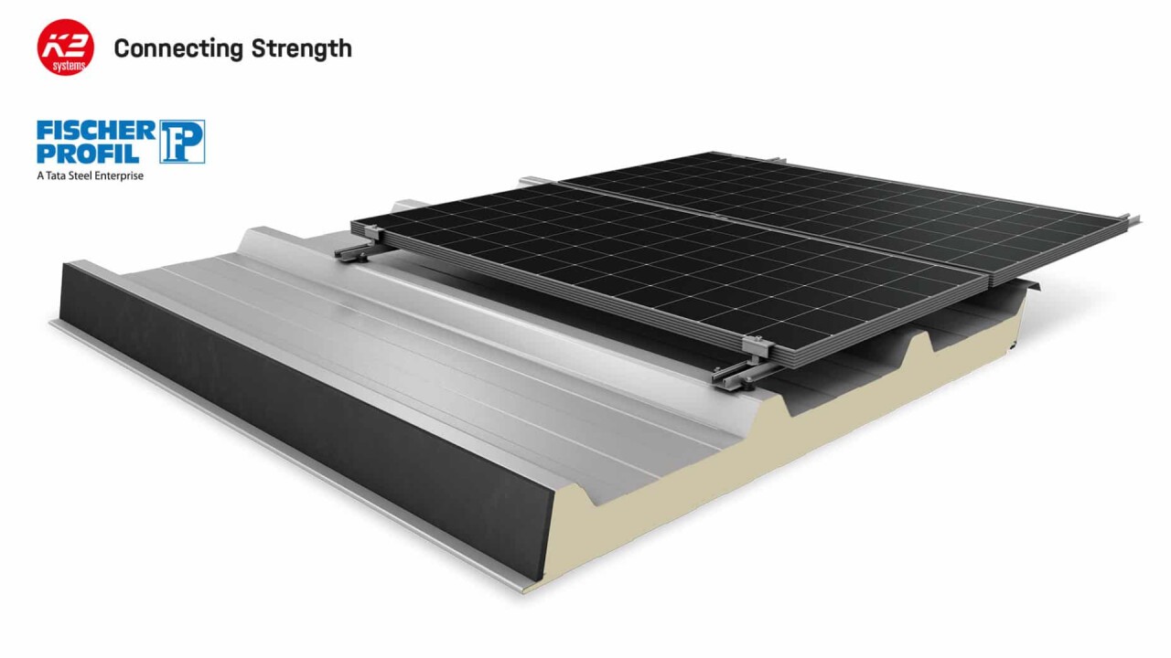 K2 BasicRail zur PV-Montage auf FischerTHERM D Dachelementen