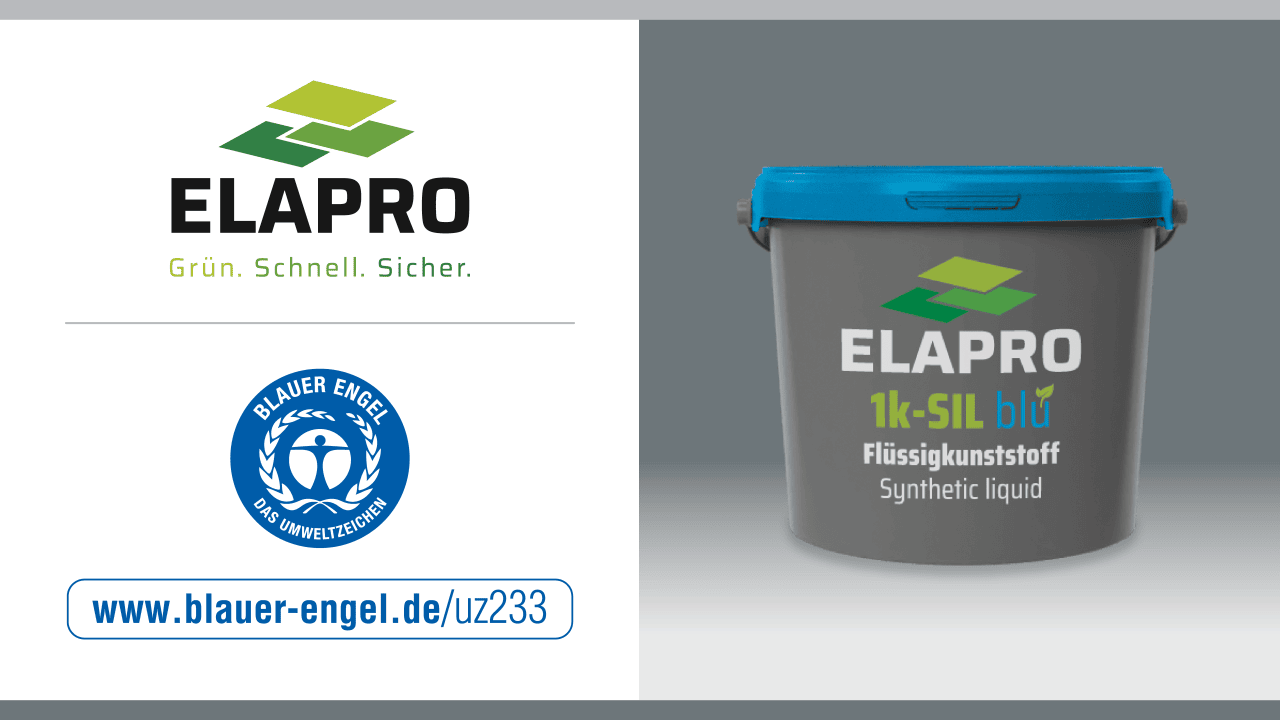 ELAPRO 1k-SIL blu – der ökologisch Nachhaltige für wohngesundes Bauen und Sanieren.