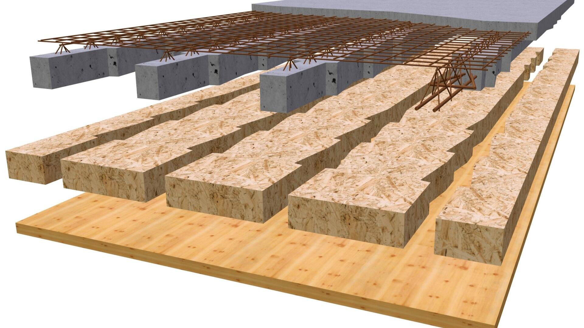 Schichtaufbau der SWISS KRONO MAGNUMBOARD® OSB // HybridWood.