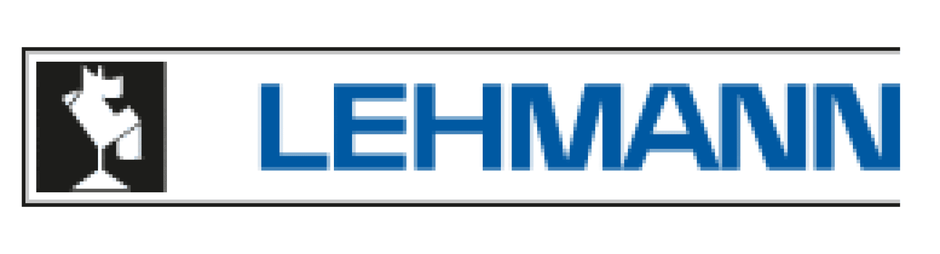 Logo mit einem schwarzen Schlüsselsymbol in einem Quadrat auf der linken Seite, gefolgt von dem Wort LEHMANN in fetten blauen Großbuchstaben auf weißem Hintergrund.
