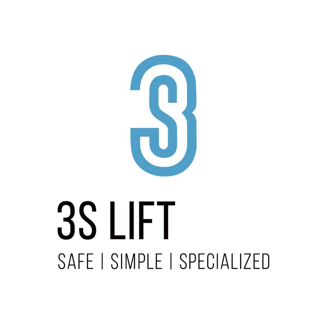 Logo with a large blue outlined 3S above the text 3S LIFT in bold black letters, and below it, smaller text reads SAFE | SIMPLE | SPECIALIZED on a white background.